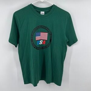 DSG Mens USA Graphic T-Shirt Green Short Sleeve Cotton Crewneck DSG24100 Small